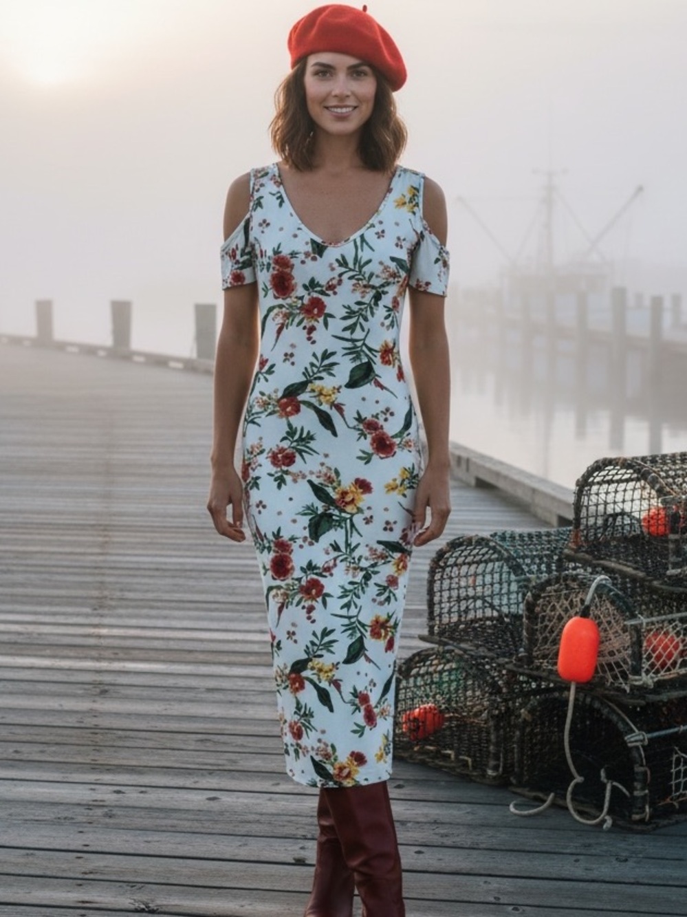 Blossom off shoulder maxi dress